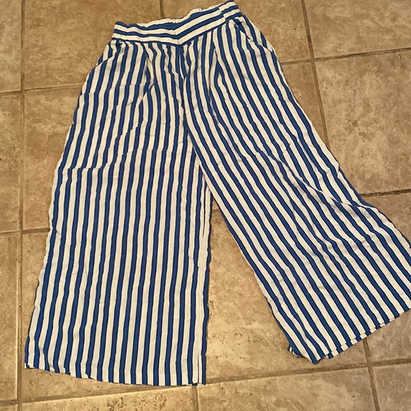 H&M Pants - striped blue BoHo pants